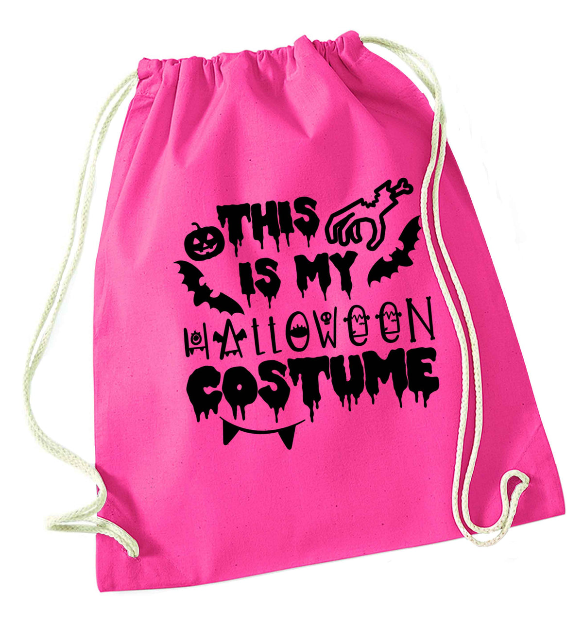 This is my halloween costume pink drawstring bag