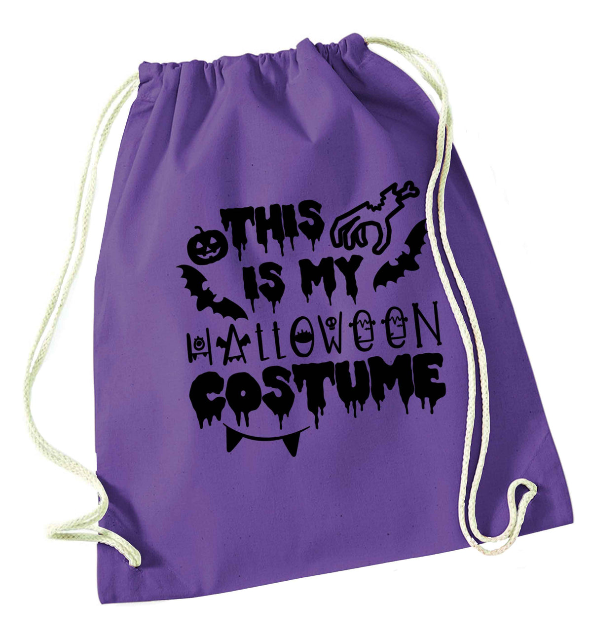 This is my halloween costume purple drawstring bag