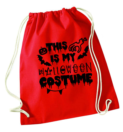 This is my halloween costume red drawstring bag 