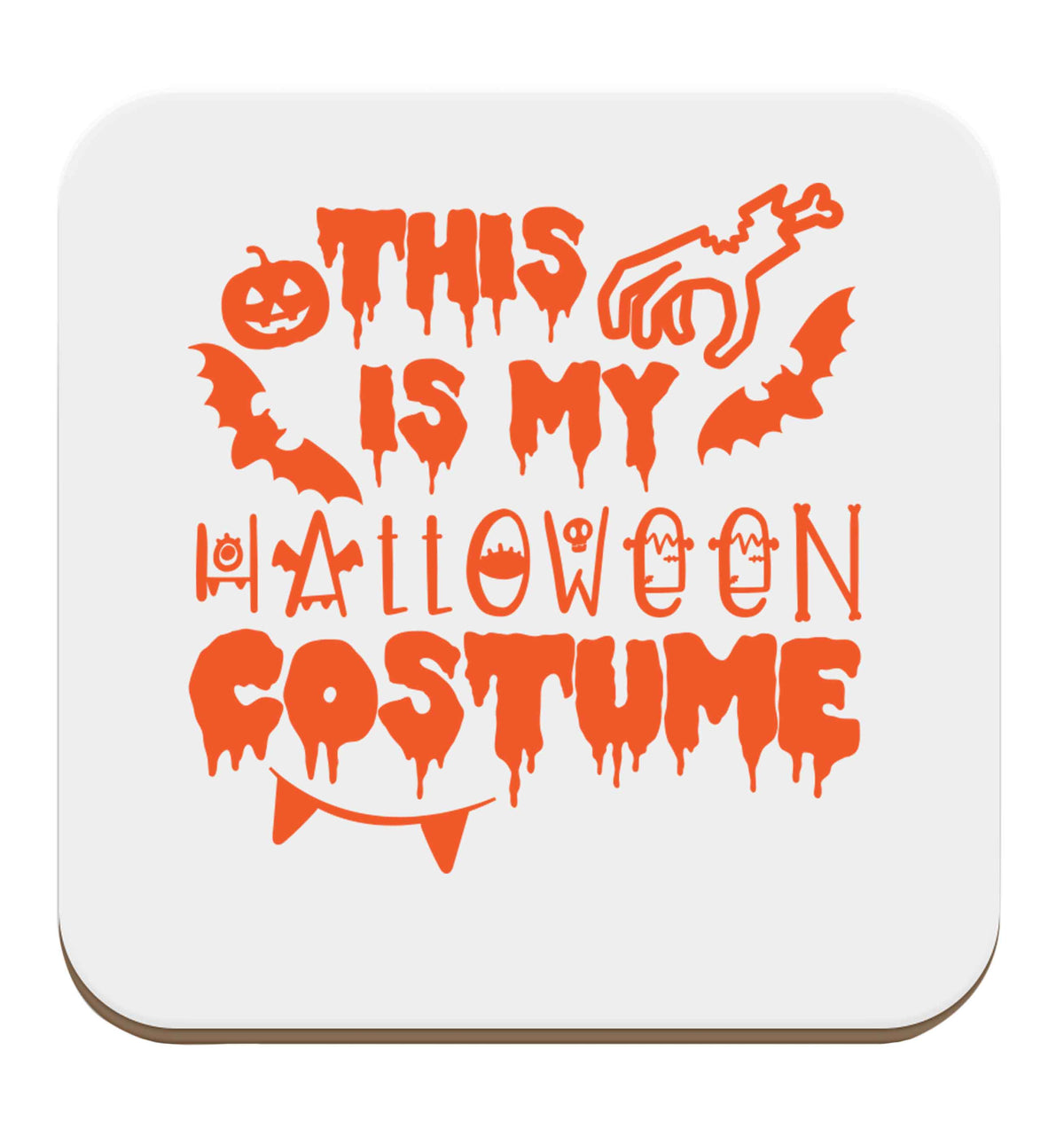 This is my halloween costume set of four coasters