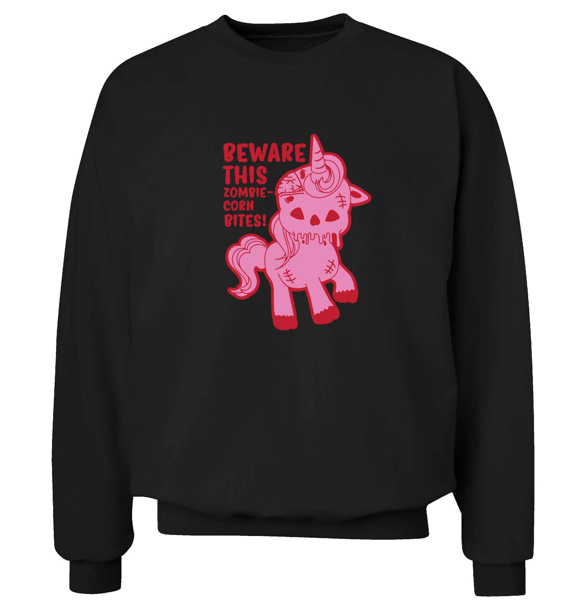 Beware this zombiecorn bites adult's unisex black sweater 2XL