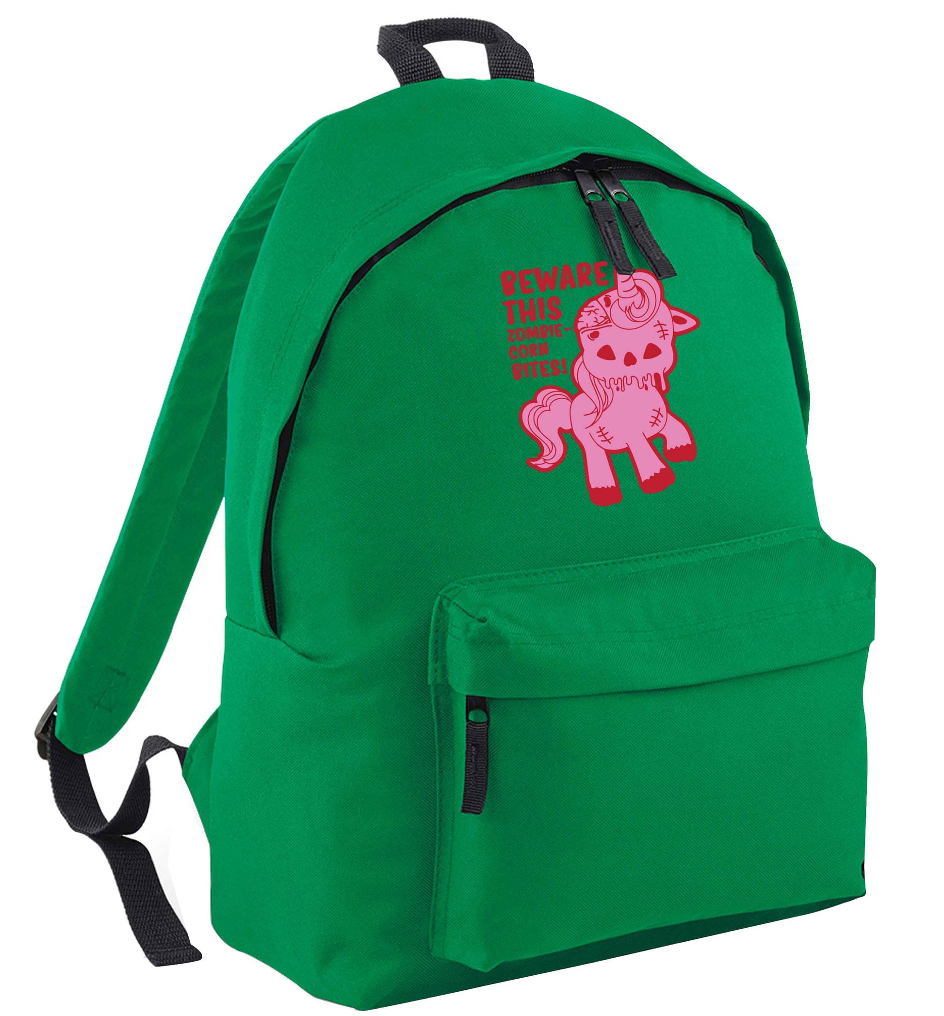 Beware this zombiecorn bites green adults backpack
