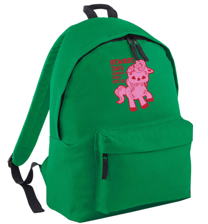 Beware this zombiecorn bites green adults backpack