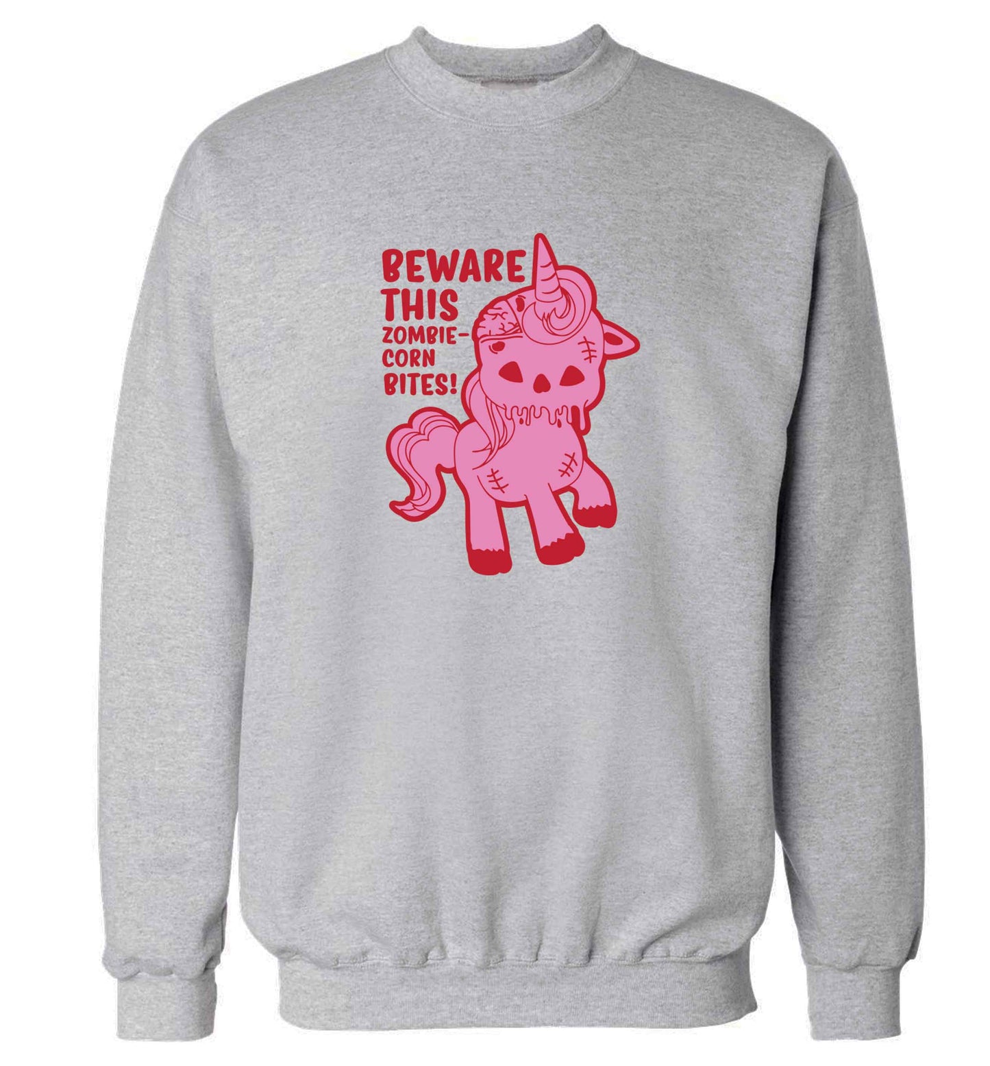 Beware this zombiecorn bites adult's unisex grey sweater 2XL