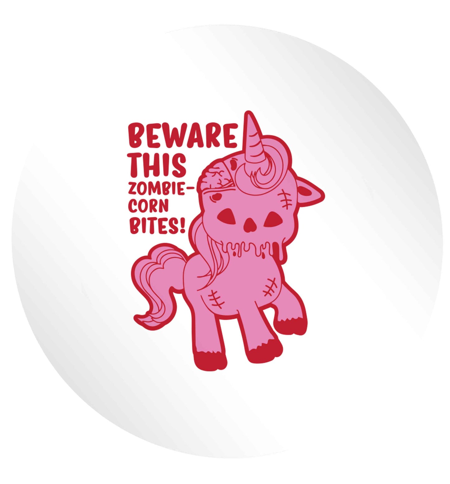 Beware this zombiecorn bites 24 @ 45mm matt circle stickers