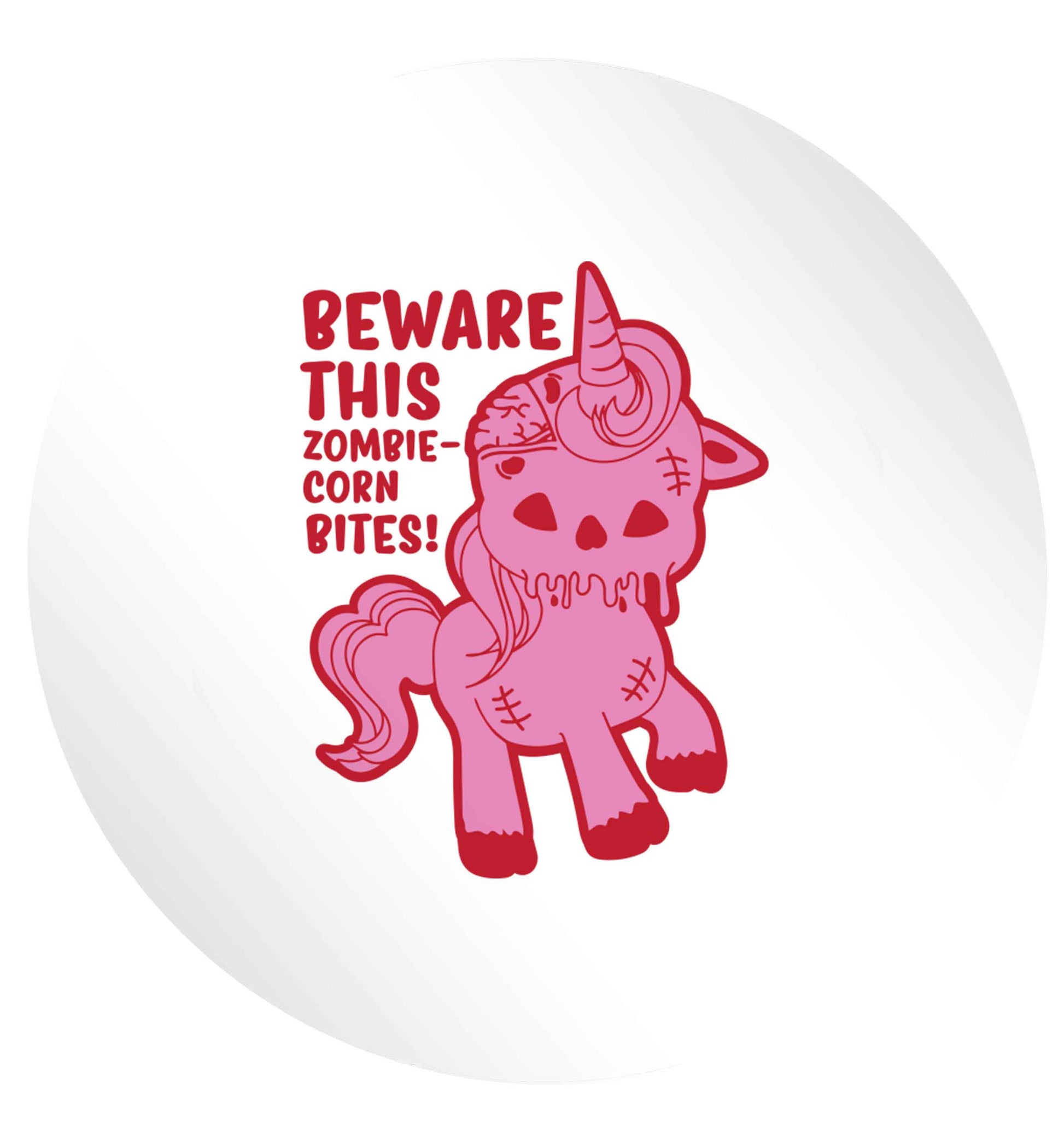 Beware this zombiecorn bites 24 @ 45mm matt circle stickers