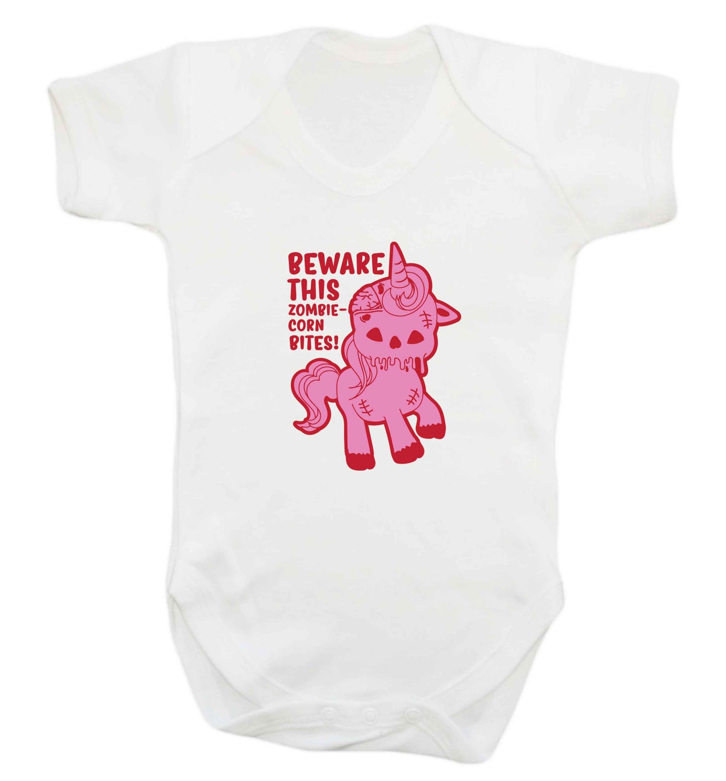 Beware this zombiecorn bites baby vest white 18-24 months