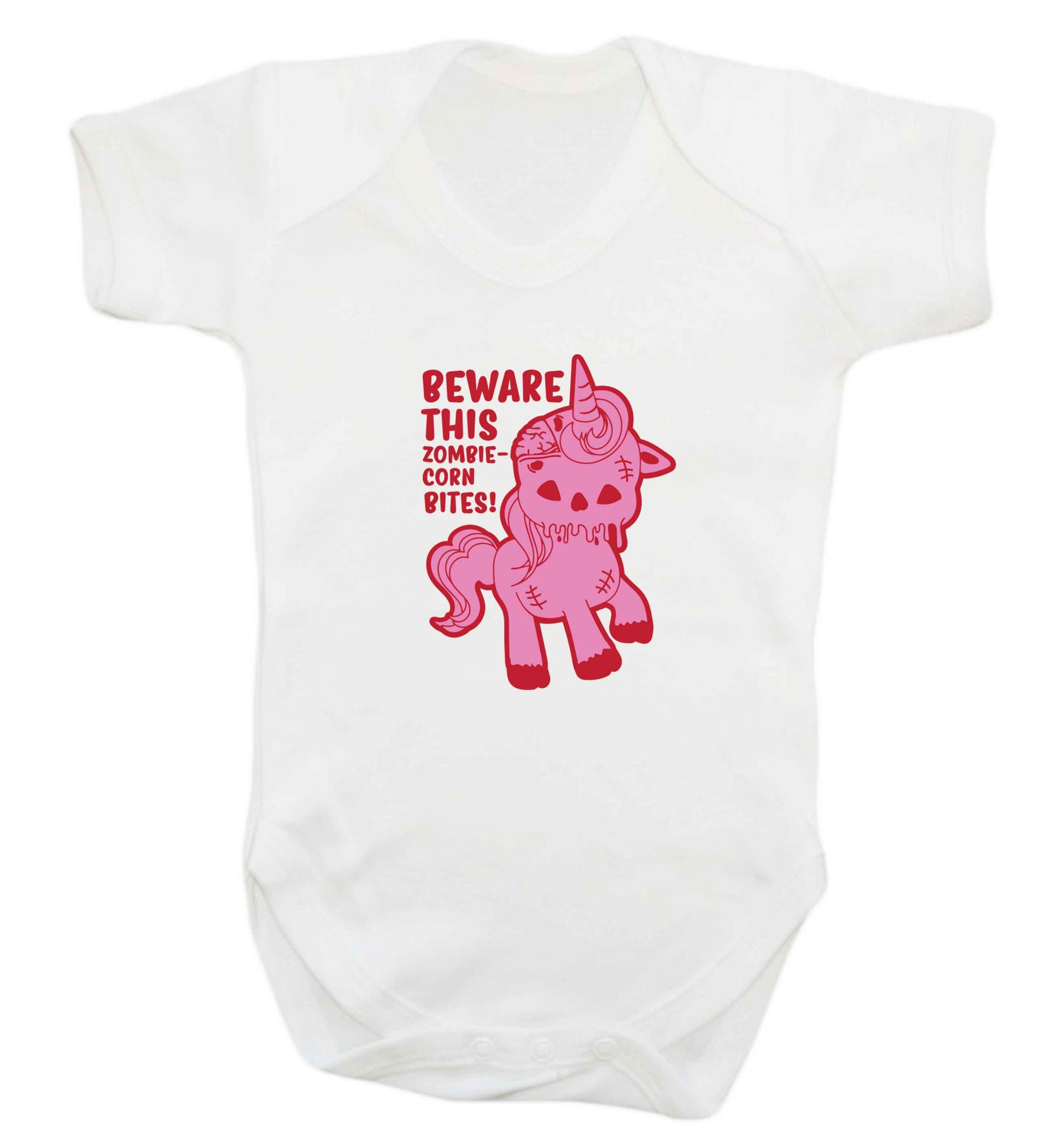Beware this zombiecorn bites baby vest white 18-24 months