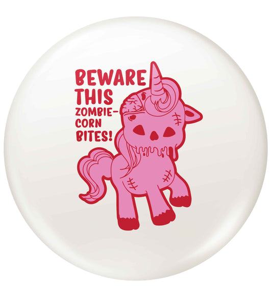 Beware this zombiecorn bites small 25mm Pin badge