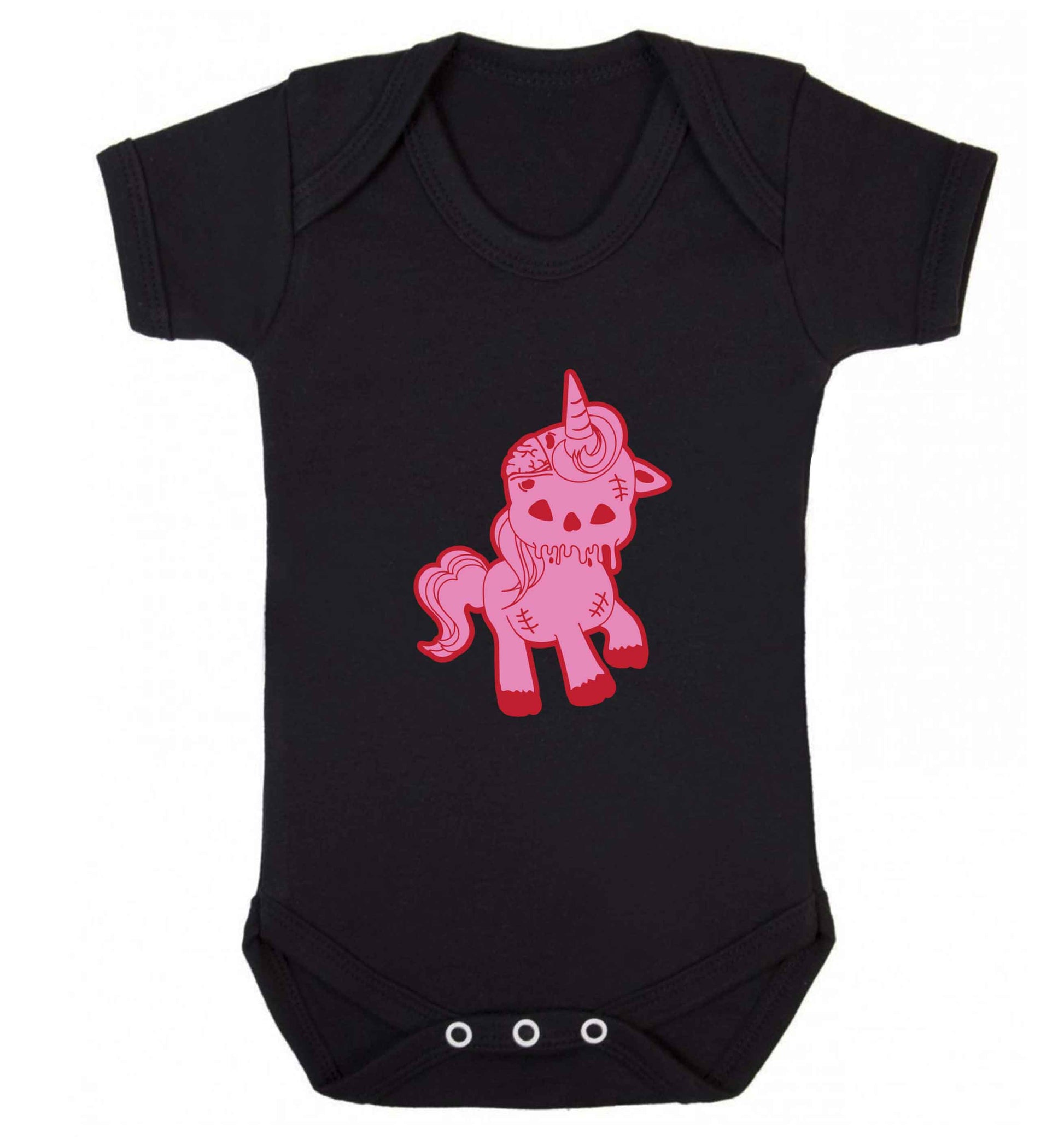 Zombie unicorn zombiecorn baby vest black 18-24 months