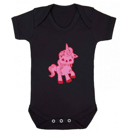 Zombie unicorn zombiecorn baby vest black 18-24 months