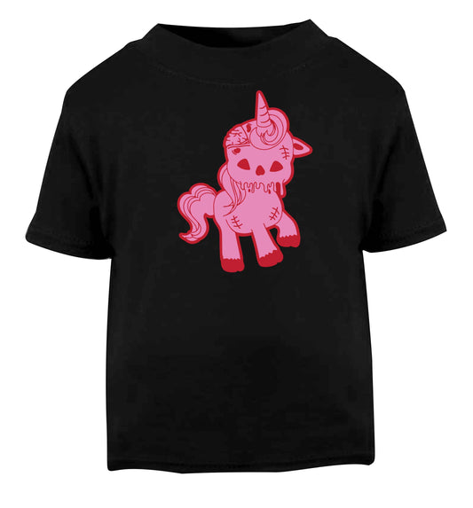 Zombie unicorn zombiecorn Black baby toddler Tshirt 2 years