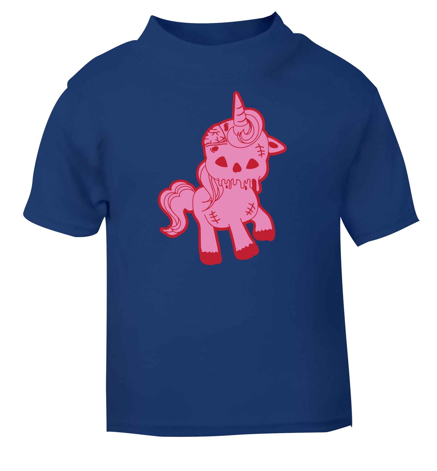 Zombie unicorn zombiecorn blue baby toddler Tshirt 2 Years