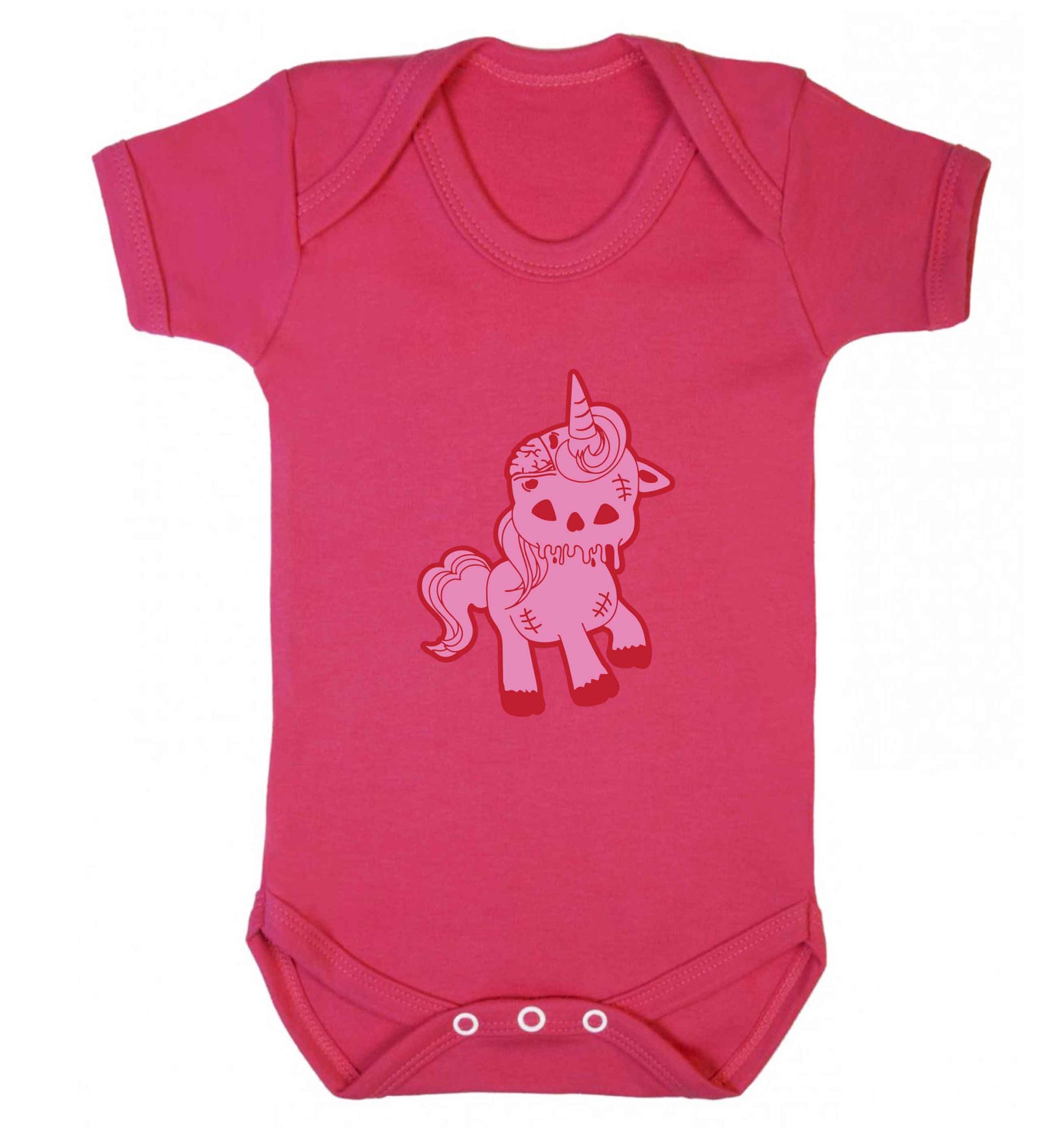 Zombie unicorn zombiecorn baby vest dark pink 18-24 months