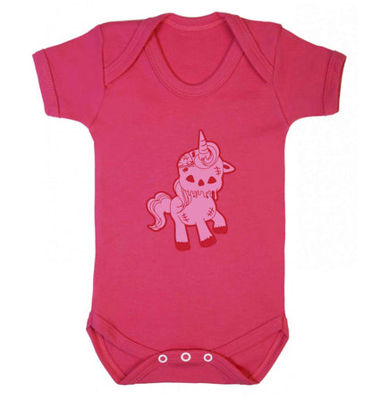 Zombie unicorn zombiecorn baby vest dark pink 18-24 months
