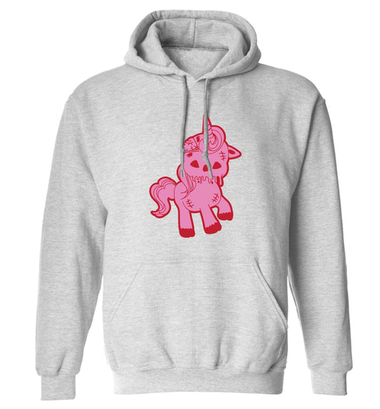 Zombie unicorn zombiecorn adults unisex grey hoodie 2XL