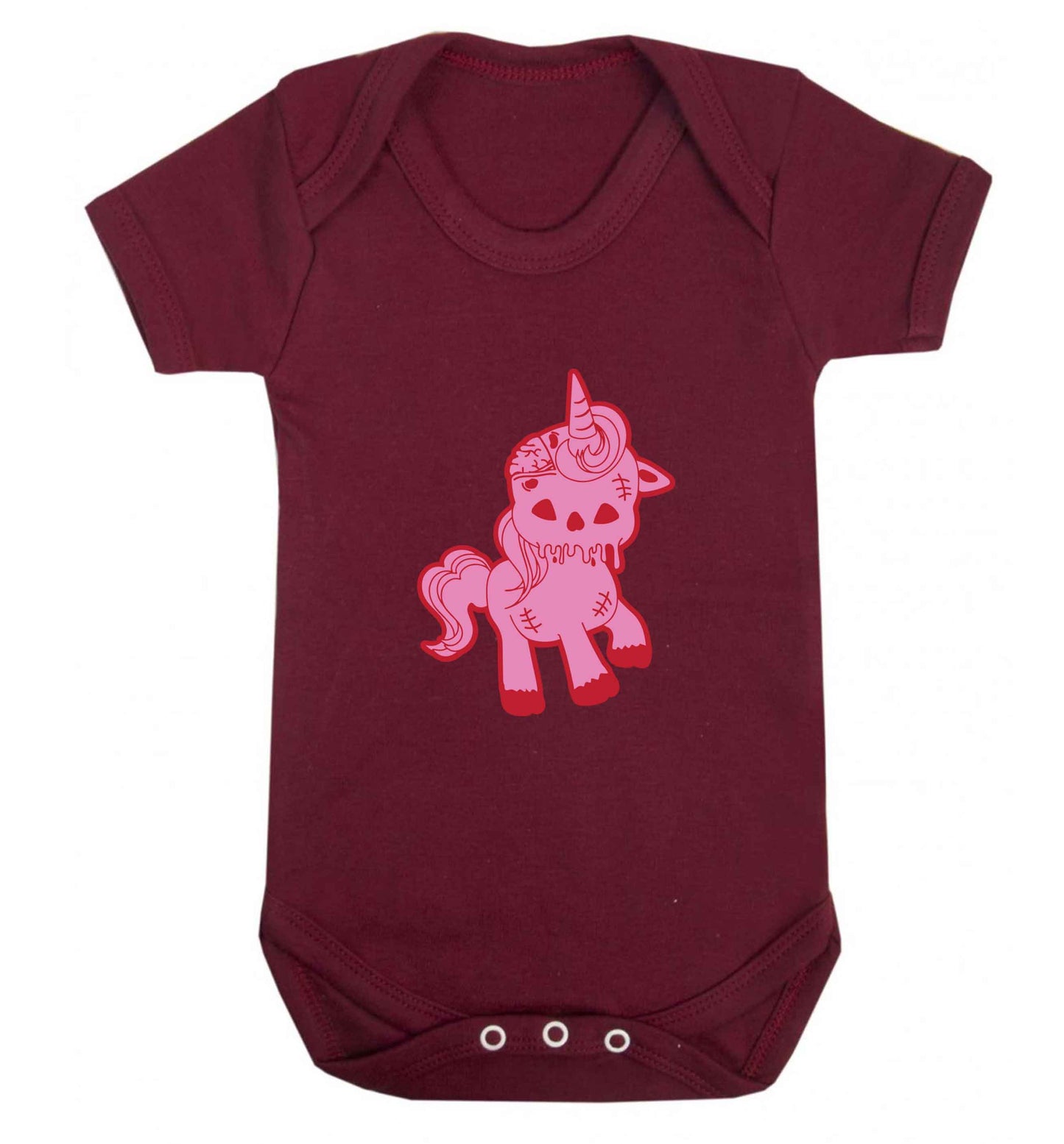 Zombie unicorn zombiecorn baby vest maroon 18-24 months