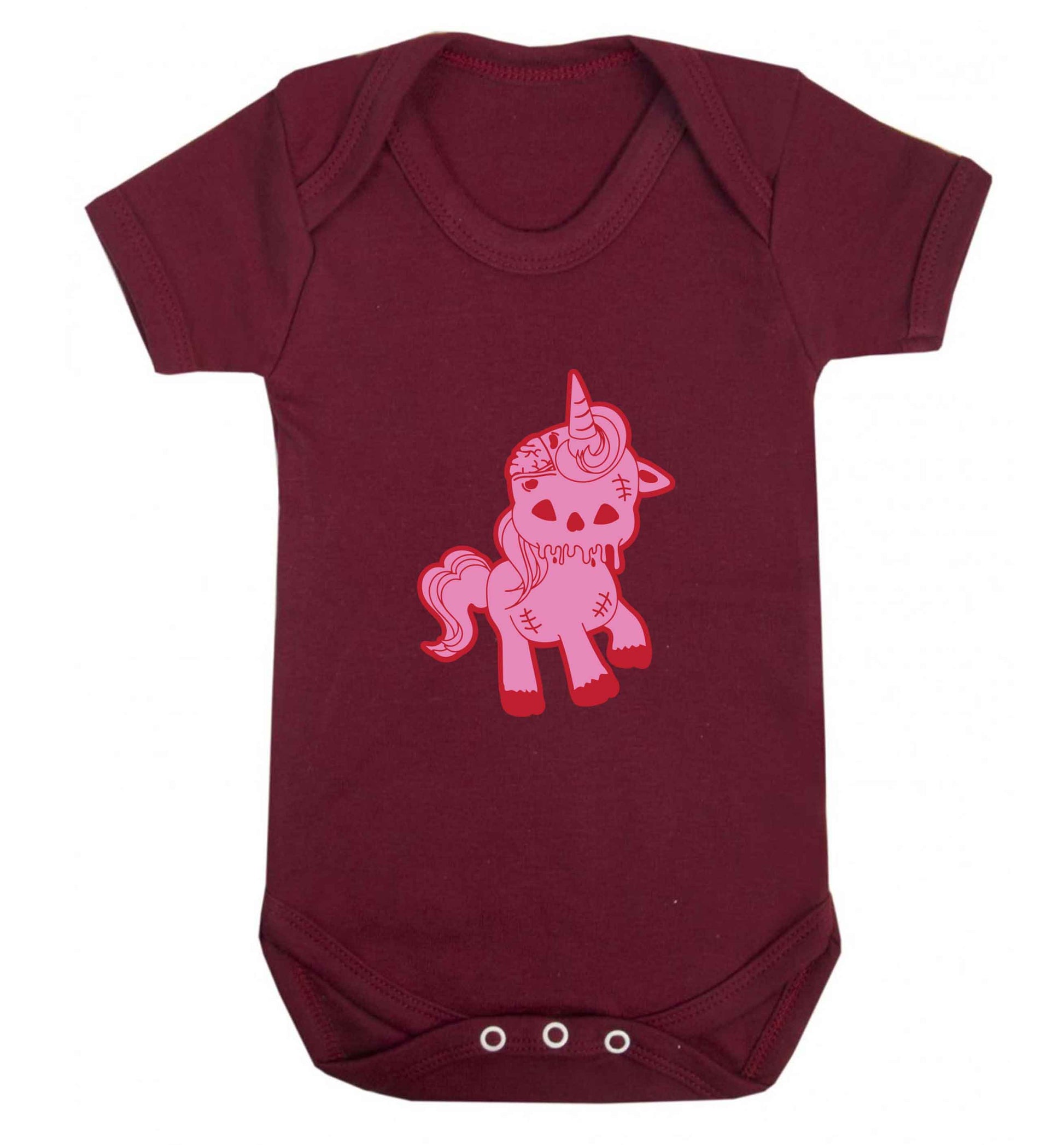 Zombie unicorn zombiecorn baby vest maroon 18-24 months