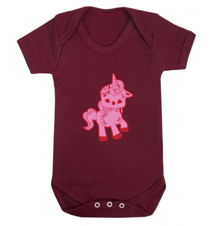 Zombie unicorn zombiecorn baby vest maroon 18-24 months