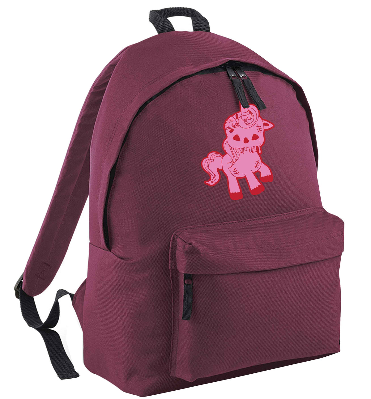 Zombie unicorn zombiecorn maroon adults backpack