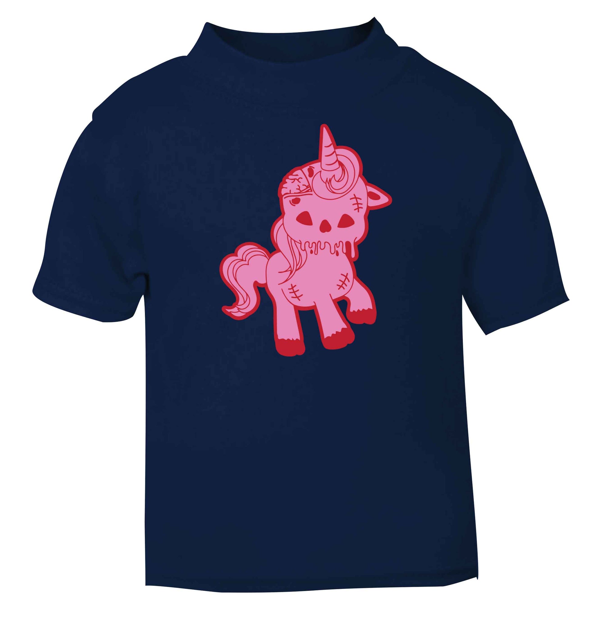 Zombie unicorn zombiecorn navy baby toddler Tshirt 2 Years