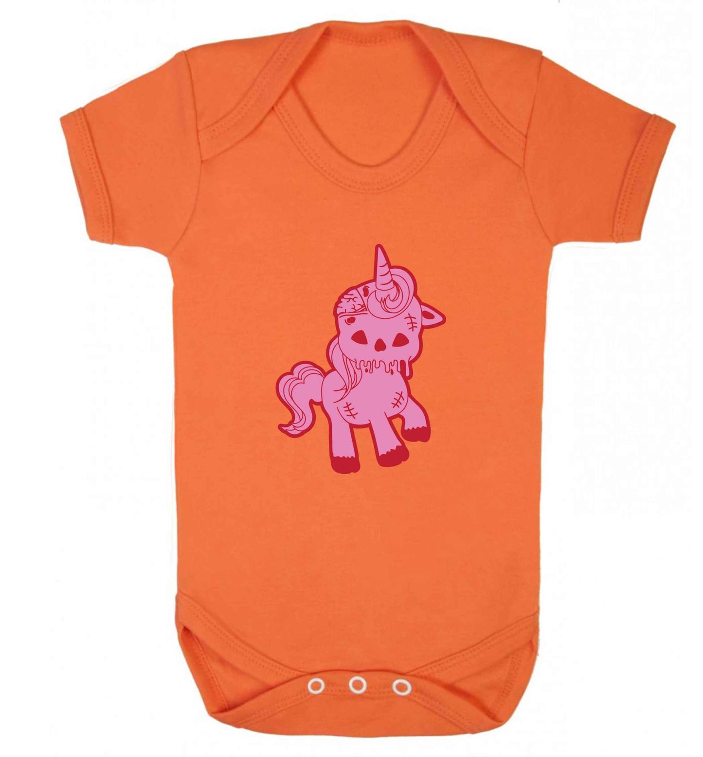 Zombie unicorn zombiecorn baby vest orange 18-24 months