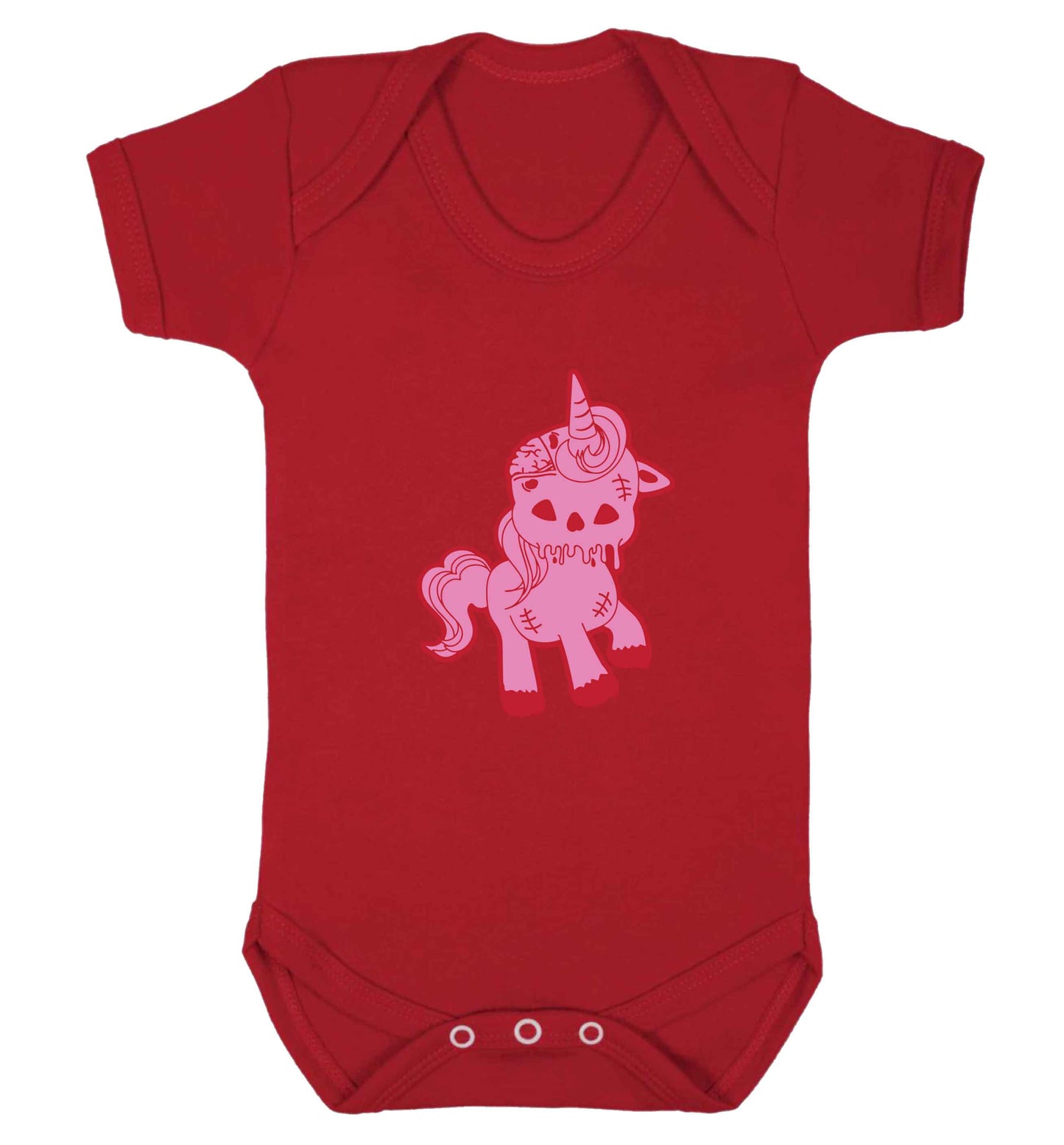 Zombie unicorn zombiecorn baby vest red 18-24 months