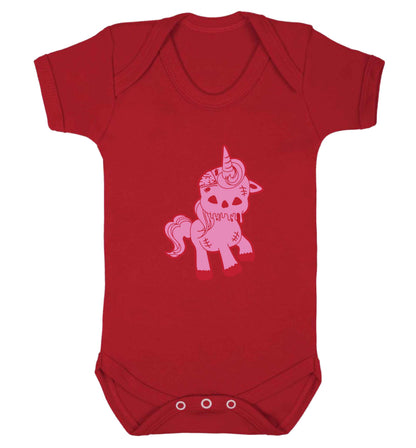 Zombie unicorn zombiecorn baby vest red 18-24 months