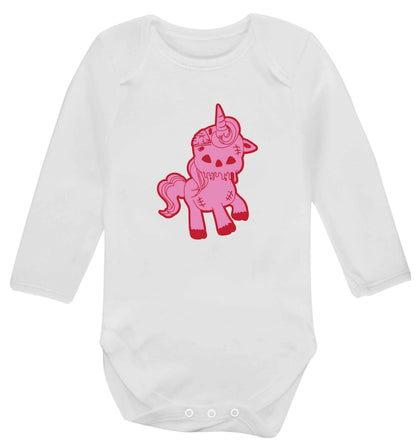 Zombie unicorn zombiecorn baby vest long sleeved white 6-12 months
