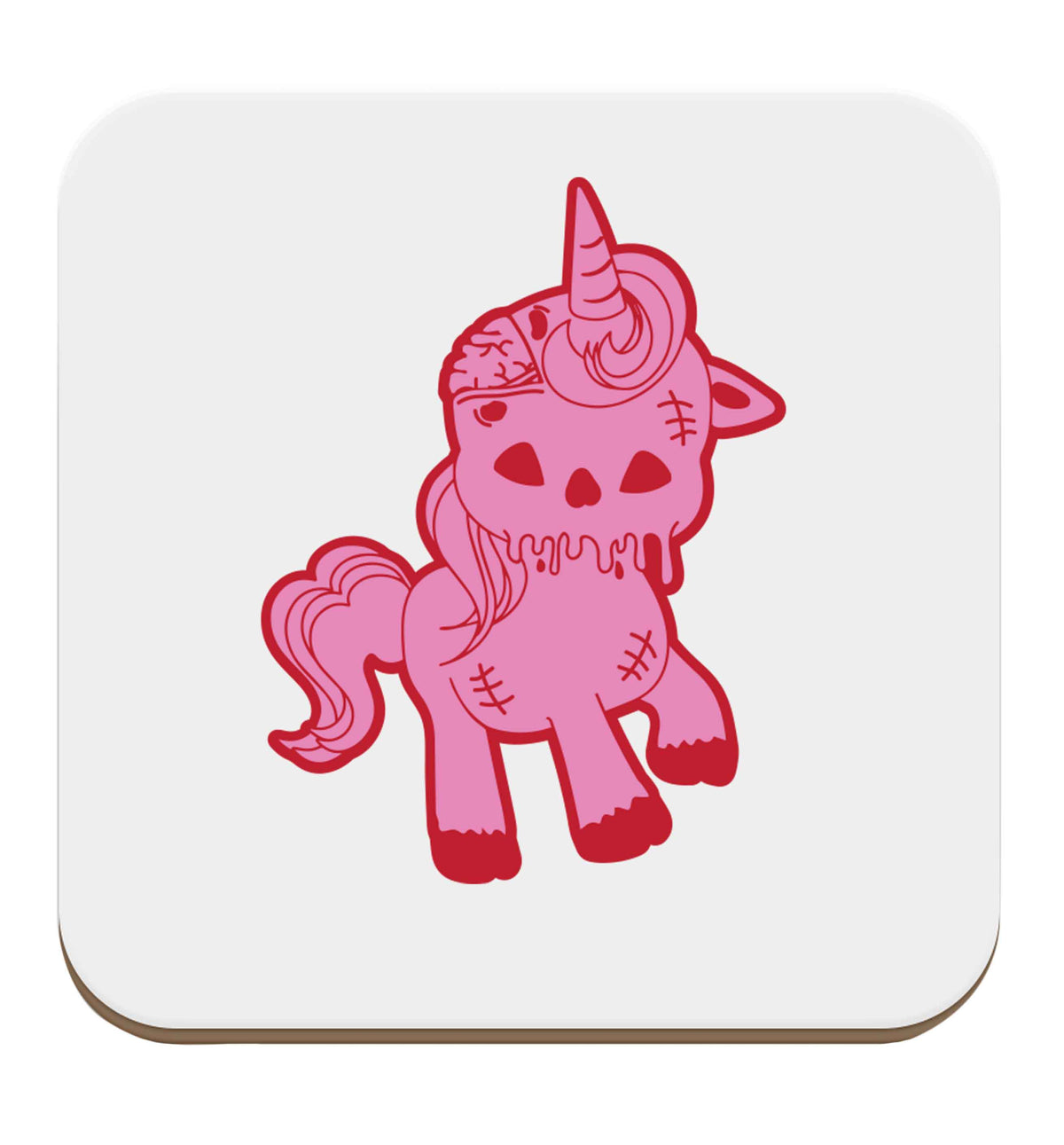 Zombie unicorn zombiecorn set of four coasters