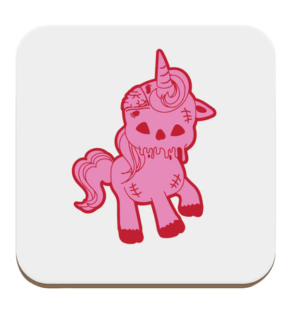 Zombie unicorn zombiecorn set of four coasters