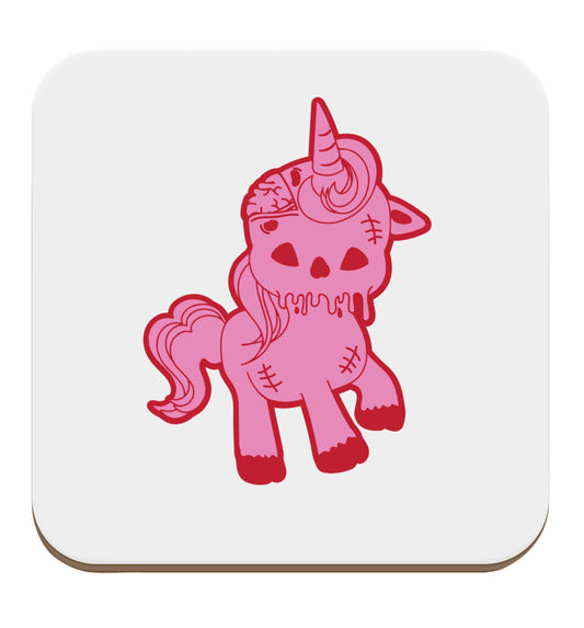 Zombie unicorn zombiecorn set of four coasters
