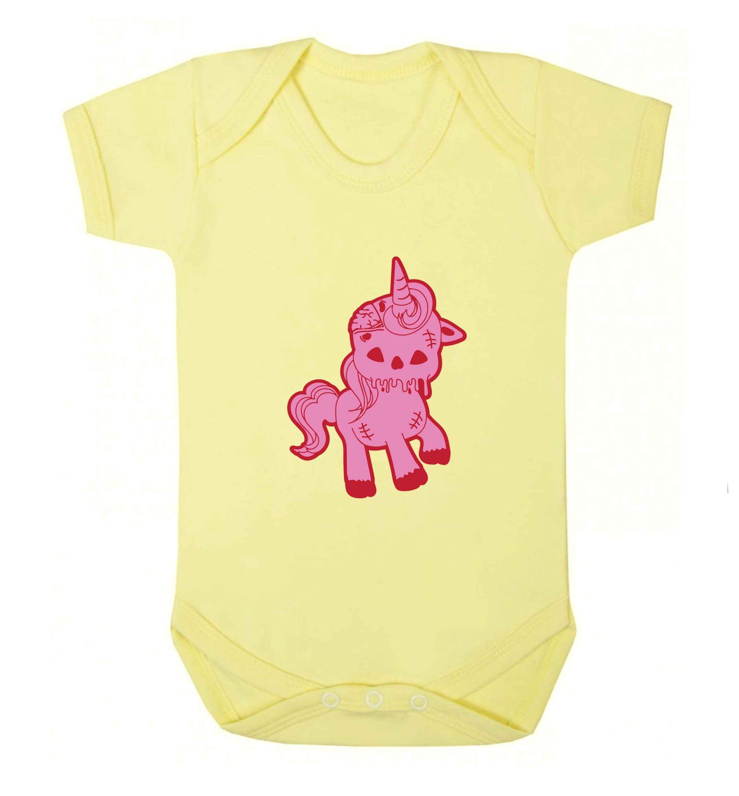 Zombie unicorn zombiecorn baby vest pale yellow 18-24 months