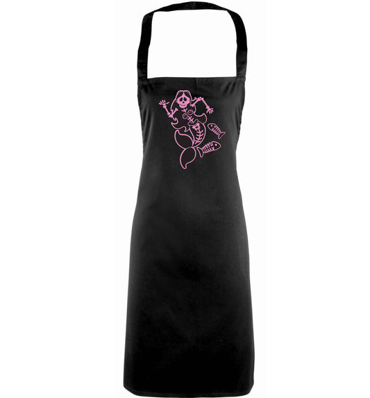 Skeleton mermaid adults black apron