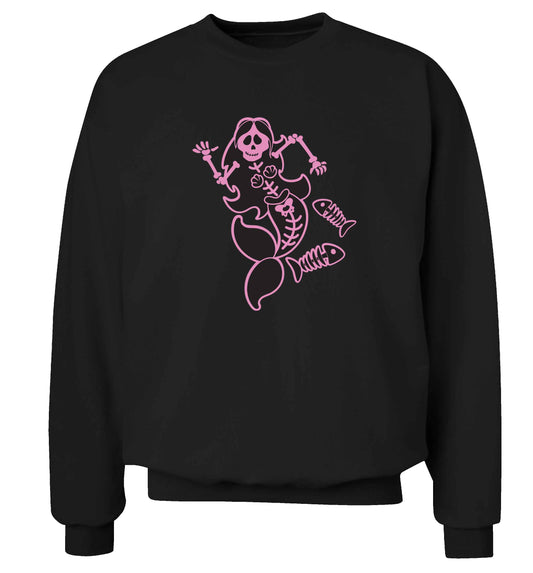 Skeleton mermaid adult's unisex black sweater 2XL