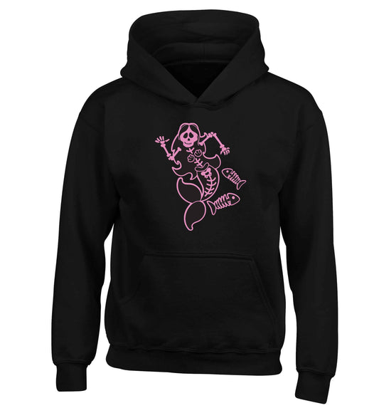 Skeleton mermaid children's black hoodie 12-13 Years