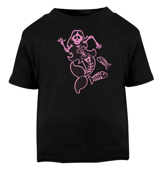 Skeleton mermaid Black baby toddler Tshirt 2 years