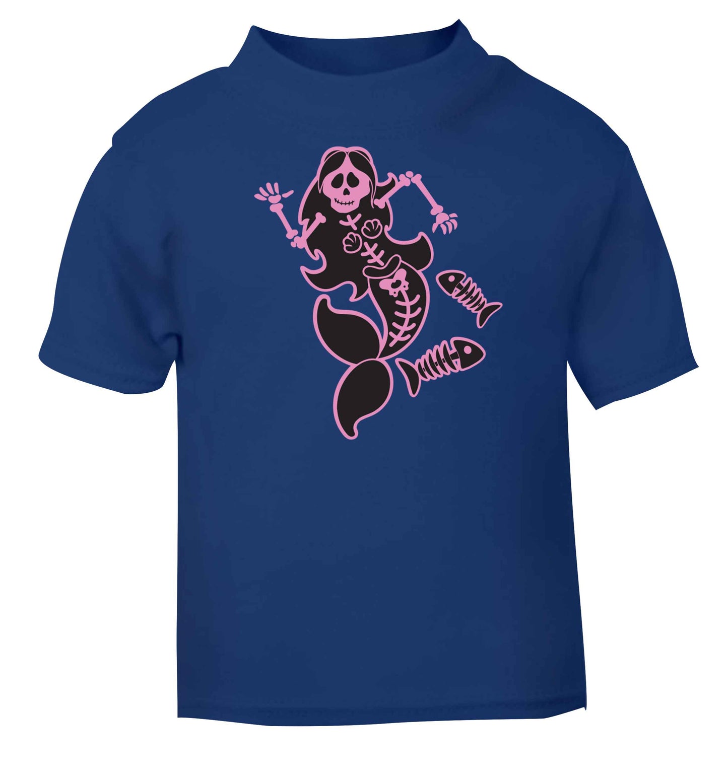 Skeleton mermaid blue baby toddler Tshirt 2 Years