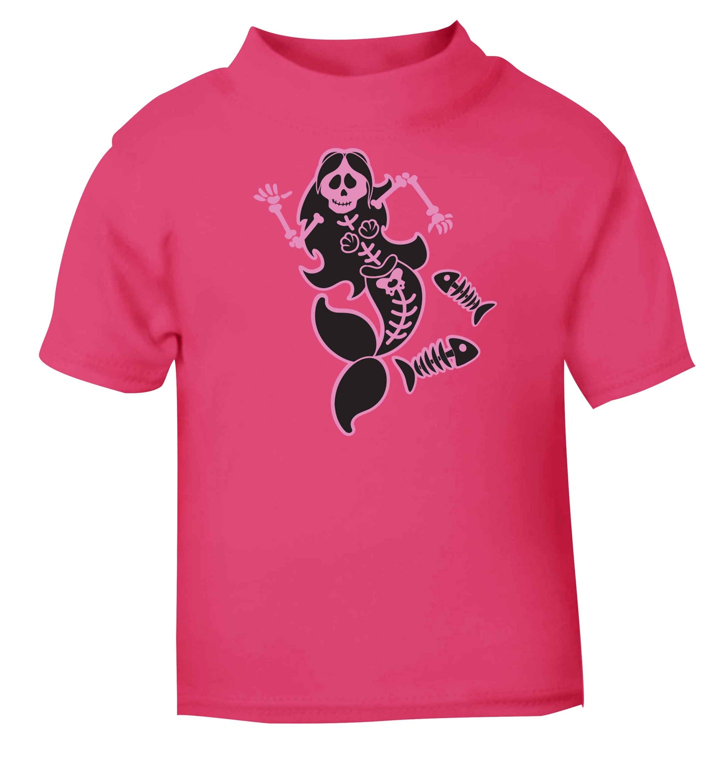 Skeleton mermaid pink baby toddler Tshirt 2 Years