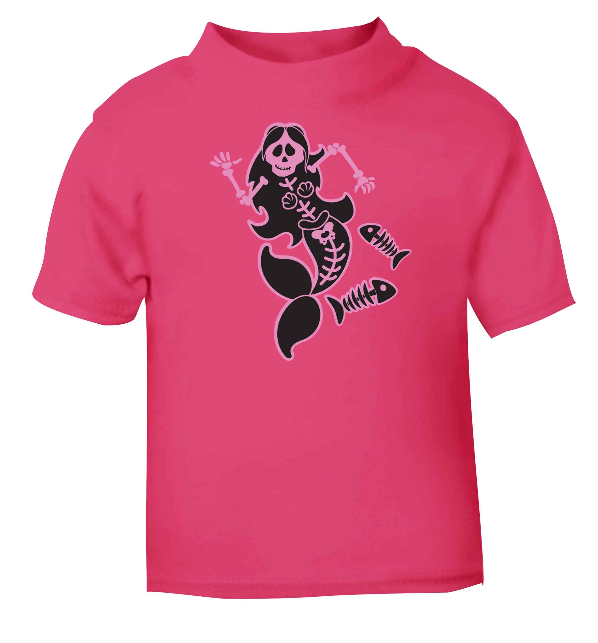 Skeleton mermaid pink baby toddler Tshirt 2 Years