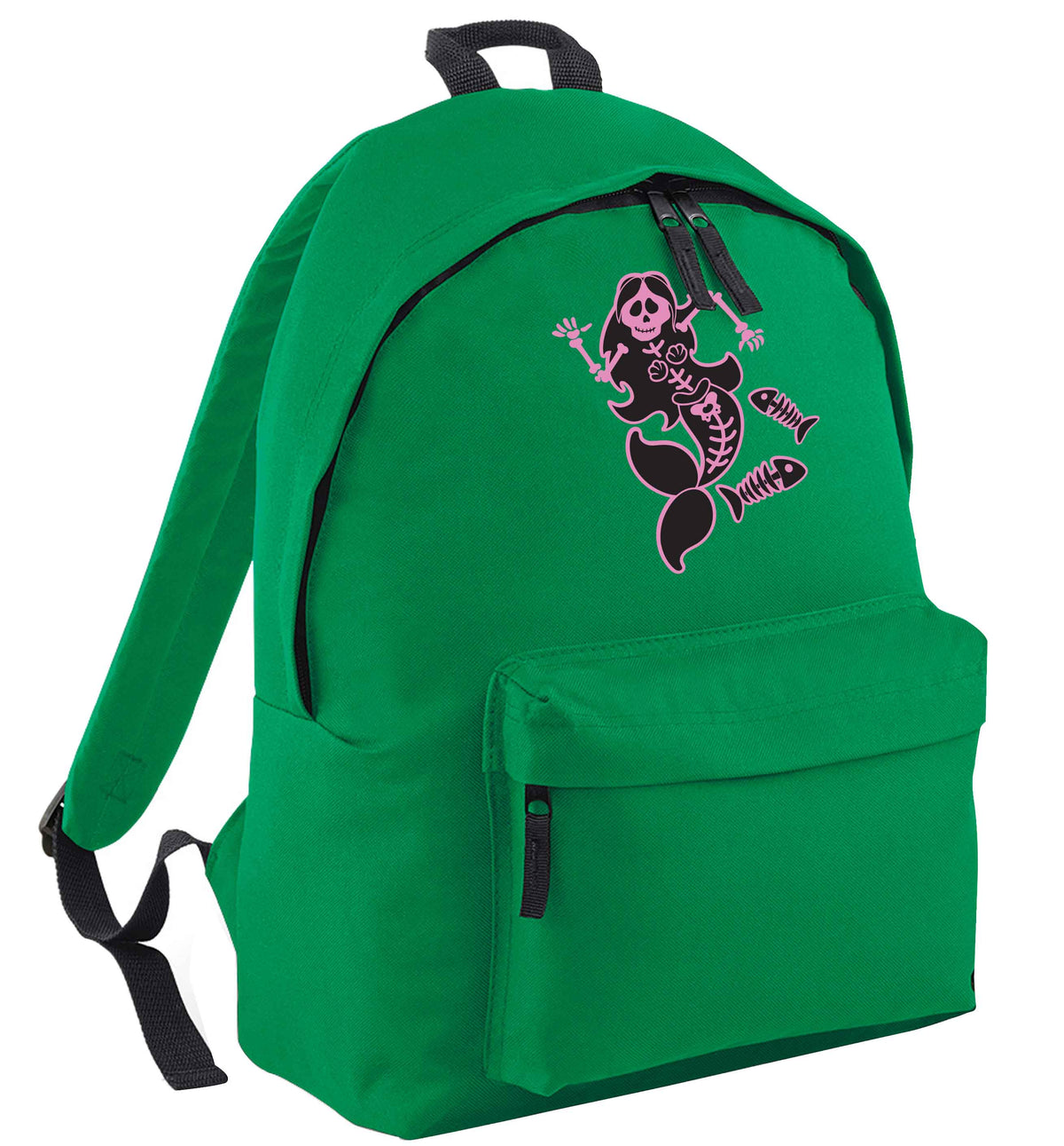 Skeleton mermaid green adults backpack