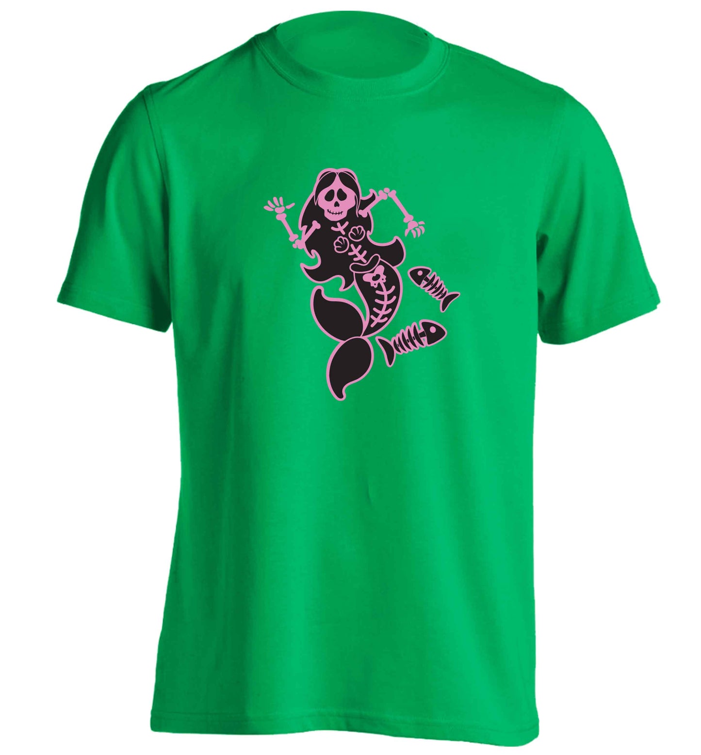 Skeleton mermaid adults unisex green Tshirt 2XL