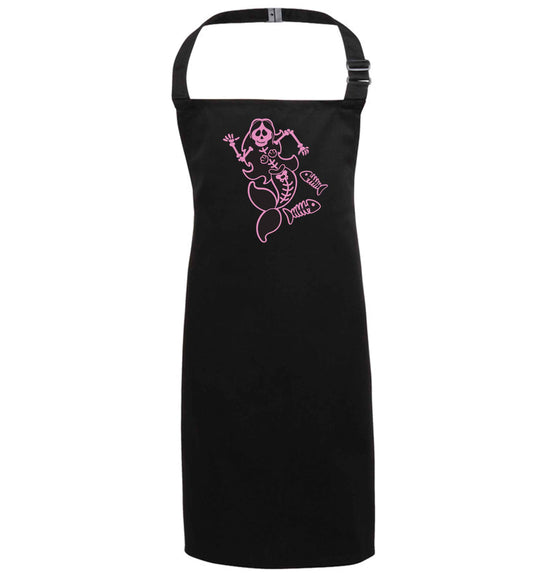Skeleton mermaid black apron 7-10 years