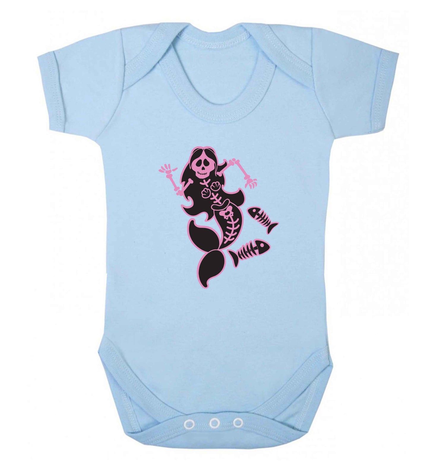 Skeleton mermaid baby vest pale blue 18-24 months