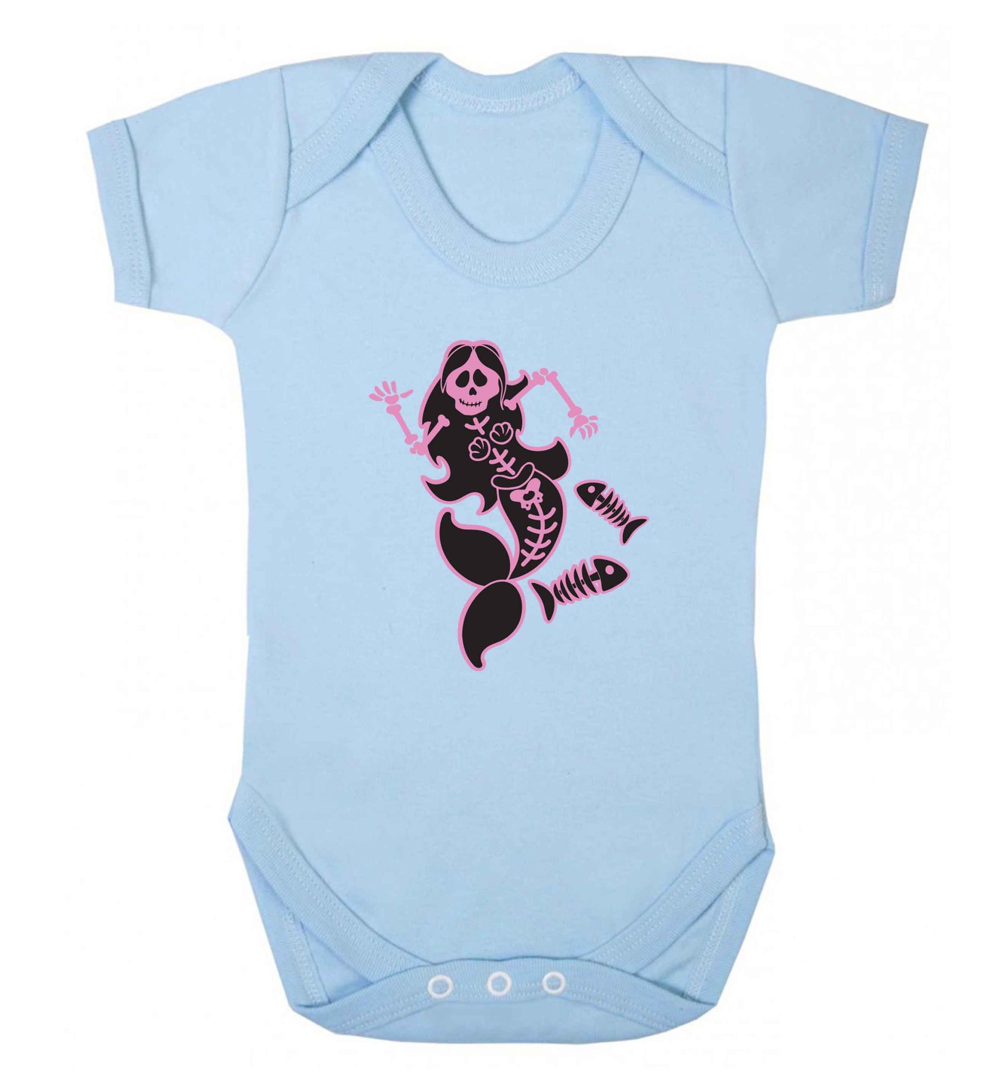 Skeleton mermaid baby vest pale blue 18-24 months