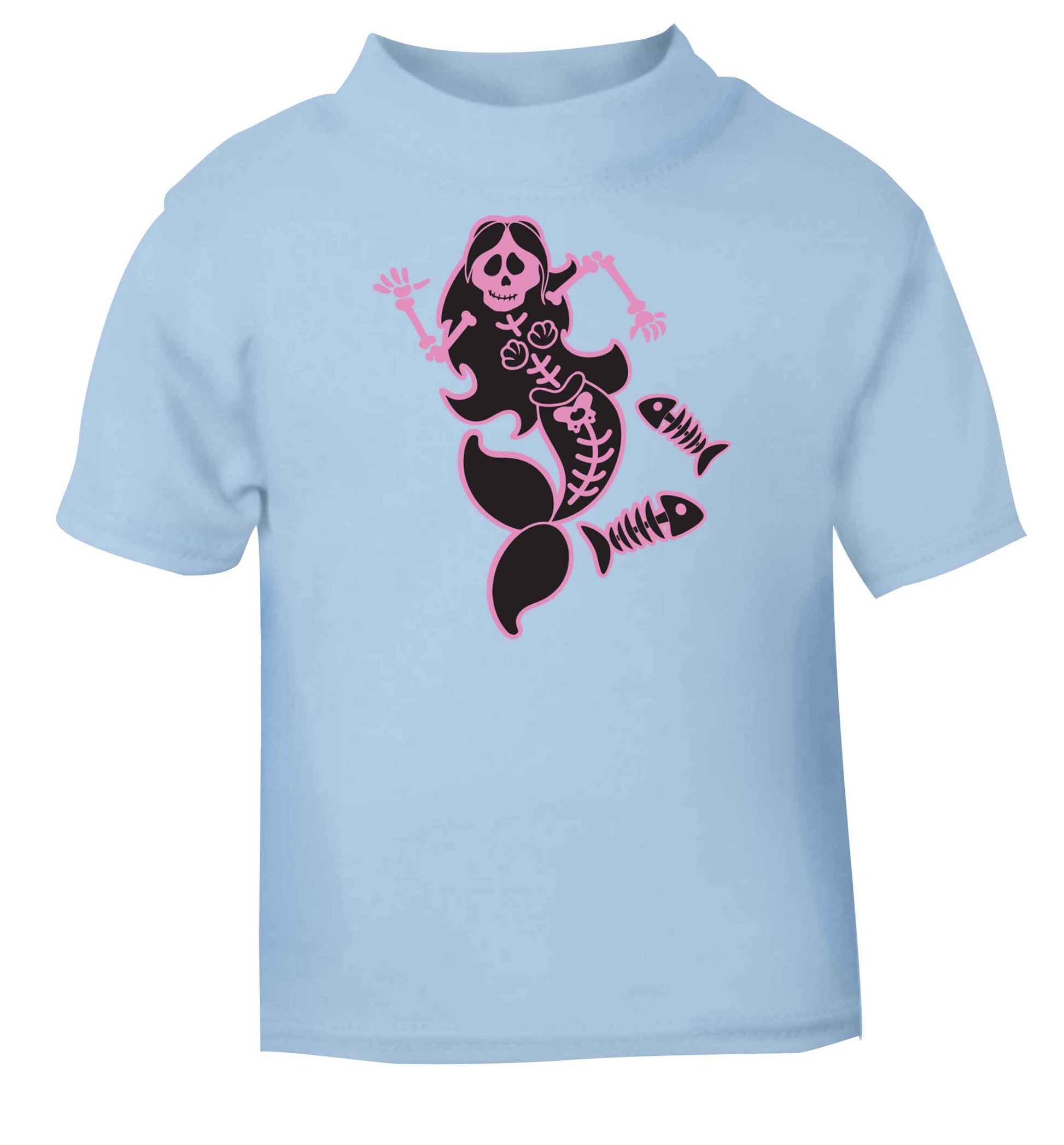 Skeleton mermaid light blue baby toddler Tshirt 2 Years