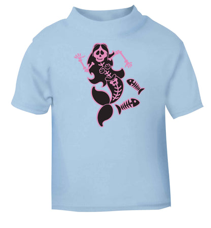Skeleton mermaid light blue baby toddler Tshirt 2 Years