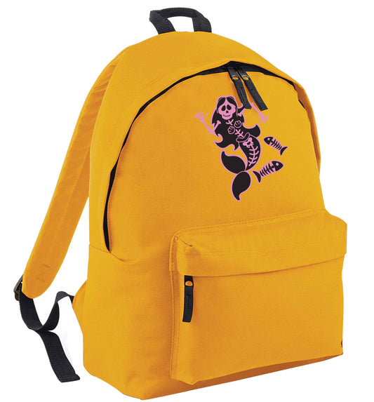Skeleton mermaid mustard adults backpack