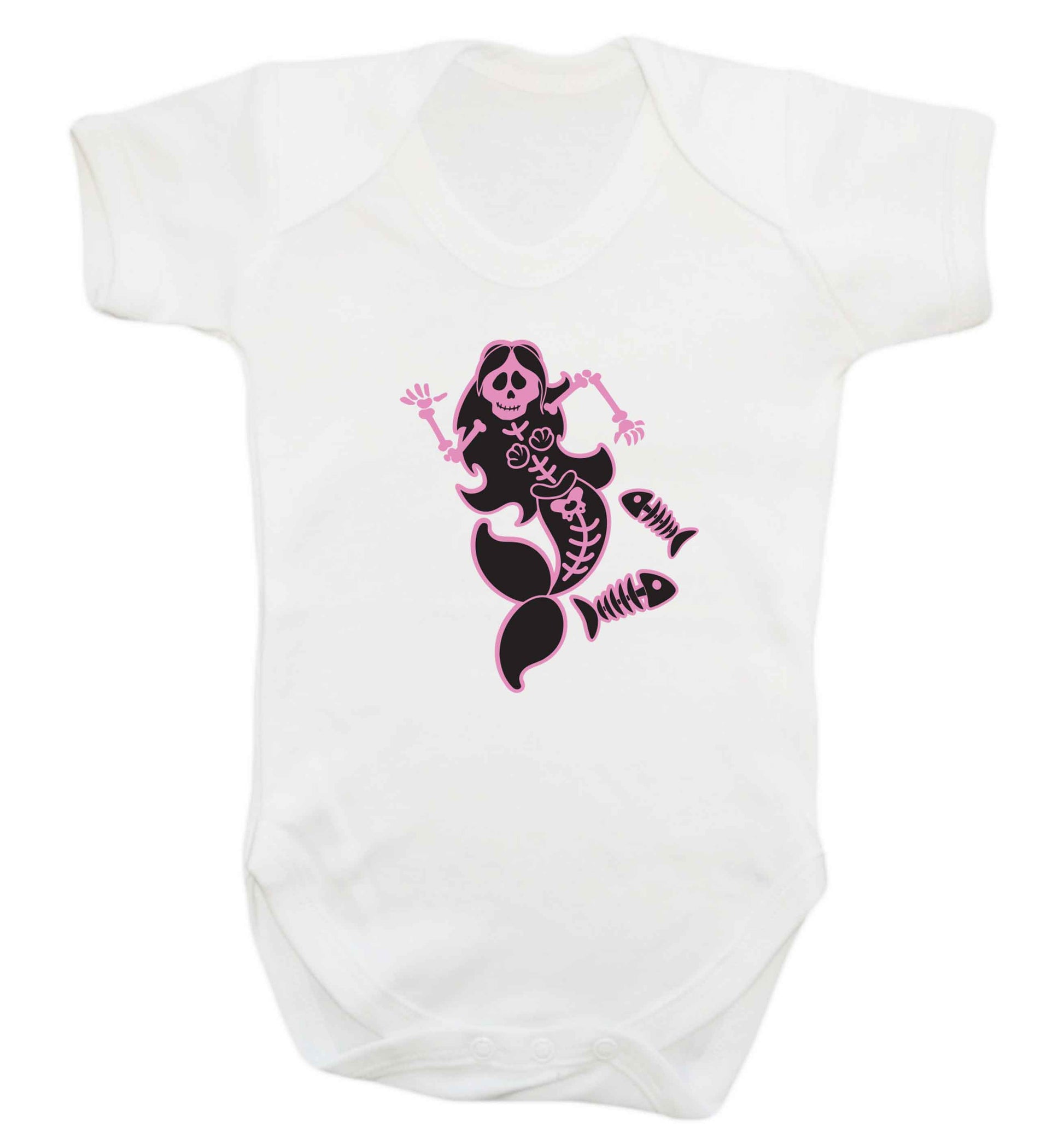 Skeleton mermaid baby vest white 18-24 months