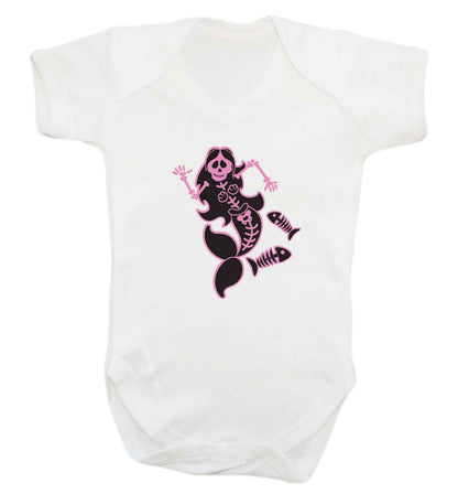 Skeleton mermaid baby vest white 18-24 months